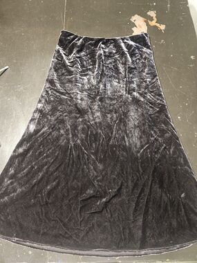 J. Crew Black Velvet A-Line Skirt